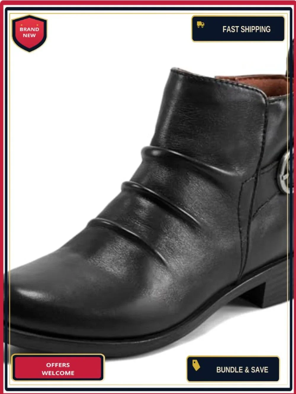 Cobb Hill Nessa Women's Ankle Bootie Leather Block Heel Arch Support